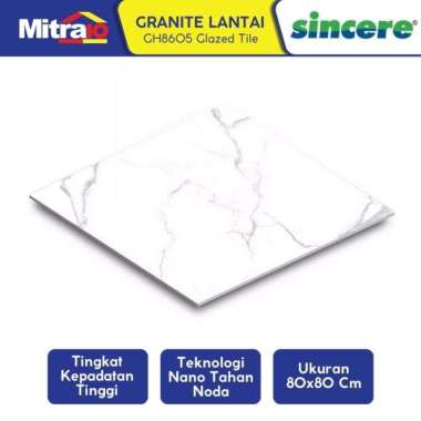Sincere Granite Lantai GH8605 Glazed Tile 80x80 Cm Putih