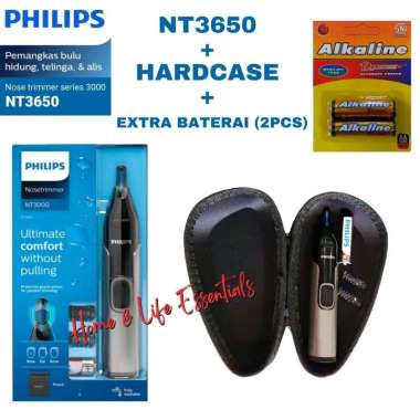Nose Trimmer Philips NT3650 Alat Cukur Bulu Hidung Alis Telinga Alat Cukur Philips NT3650 + Case + B
