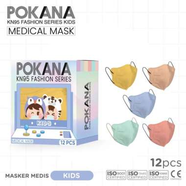 POKANA KN95 Fashion Series GLAM KIDS, 6-ply Earloop MEDICAL Face Mask ( Rekomnedasi untuk usia 6 - 1