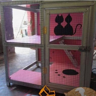 kandang Kucing holo / kawat / biasa