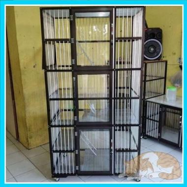 Kandang Kucing Alumunium 3 Tingkat 3 Lantai Minimalis Murah Kokoh