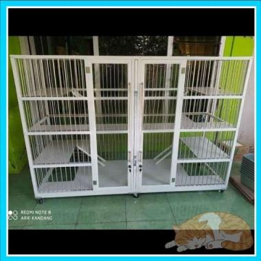 Kandang Kucing 4 Kamar - Kandang Kucing 4 Pintu Tingkat 2 Aluminium