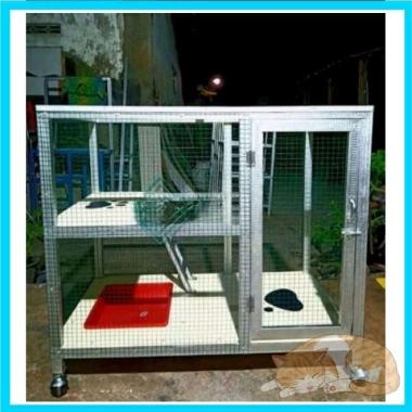 Kandang Kucing - Kandang Kelinci Mermut Bahan Holo & Kawat Ram