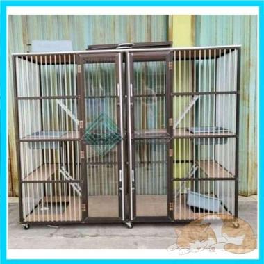 Kandang Kucing Besar Pintu 4 Tingkat 2 Bahan Aluminium Minimalis