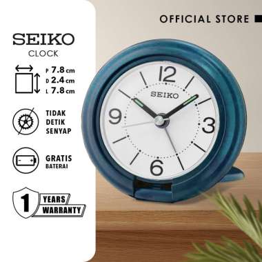 Jam Weker Beker Seiko QHT012L Biru Original