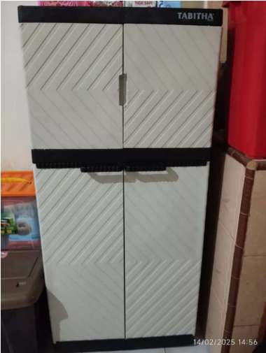 lemari pakaian plastik 3 susun LS2P tabitha wajik + kunci pac.strofoam
