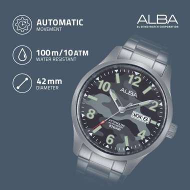 Jam Tangan Stainless Pria Silver Alba AL4275 Quartz Analog AL4275X1 Original