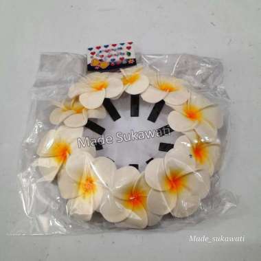 1set Jepit rambut bunga spon kamboja bali Size S Putih semua