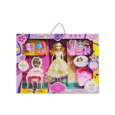 OEM SK-M164 Mainan Boneka Princess Set Boneka Anak Perempuan Meja Rias Anak Mainan Makeup Putri Anak