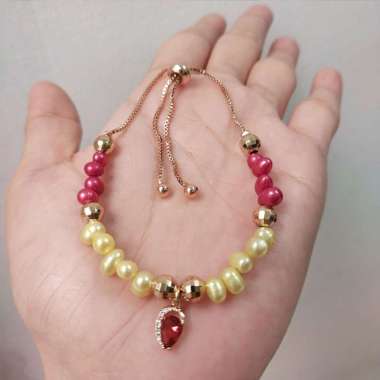 Gelang Serut Mutiara Air Tawar Asli dari Lombok NTB