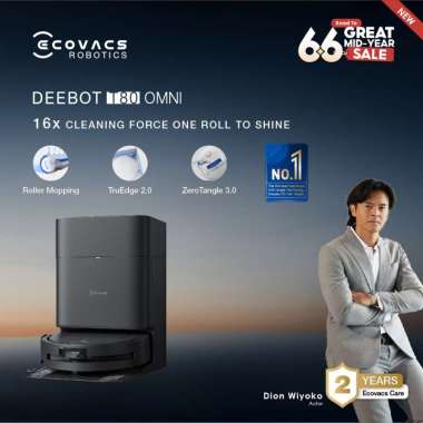 Ecovacs DEEBOT T80 OMNI Robot Vacuum Cleaner Sapu Vacum Pel Vakum Mop T80 OMNI BLACK