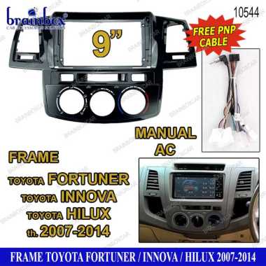 Frame Head Unit Toyota Fortuner Hilux Innova 9 Inch Manual AC Bingkai Panel TV Mobil PNP Car Monitor