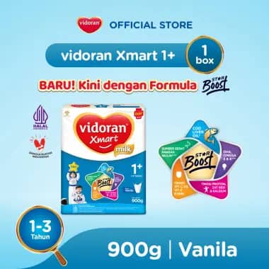 Vidoran Xmart 1+ Vanilla Susu Formula 900 g