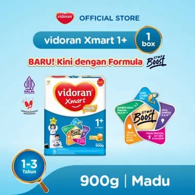 Vidoran Xmart 1+ Madu Susu Formula 900 g