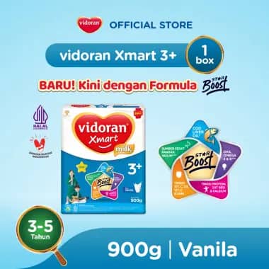 Vidoran Xmart 3+ Vanilla Susu Formula 900 g