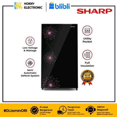 SHARP KULKAS 2 PINTU SJ-X167MG-DB/DP LEMARI ES 2 PINTU SJ-167MG PERED GLASS TRAY MUDAH DIBERSIHKAN A