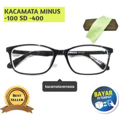 Kacamata Minus Pria Wanita Kacamata Minus Instan Siap Pakai Model Kotak Simpel Vernesia 3002 -1.25