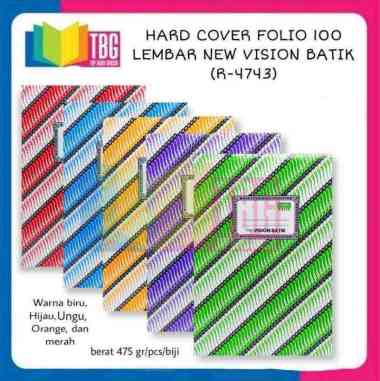 1 PCS HARD COVER FOLIO 100 LEMBAR BUKU SAMPUL KERAS / BUKU PEMBUKUAN NEW VISION BATIK