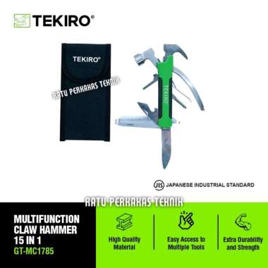 Tekiro Palu Kambing Multifungsi 15 in 1 Lipat Mini Original GT-MC1785 Multifunction Hammer Pocket