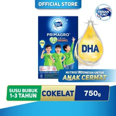 FRISIAN FLAG Primagro 1+ Cokelat 750 gr (1-3 tahun) Susu Formula Pertumbuhan Anak
