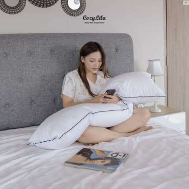 Cozylila Bantal Bulu Angsa Asli Featherlike Long Pillow PUTIH