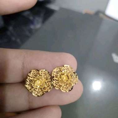 Anting bunga kendari kadar emas asli elegant