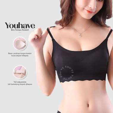 You’ve (YouHave) BH Seamless Sport Bra Seamless Bra BH Sport Wanita Bra Wanita Tanpa Kait 100063 Bla