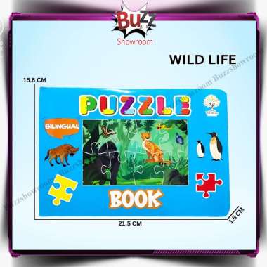 Puzzle Book Dinosaurus Wild Life dual bahasa inggris indo buku anak Wild Life