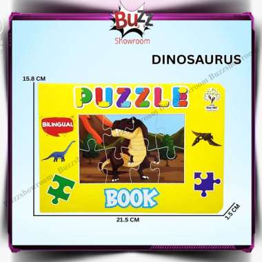 Puzzle Book Dinosaurus Wild Life dual bahasa inggris indo buku anak Dino