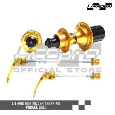 LITEPRO HUB 28/28H 4BEARING VBRAKE GOLD