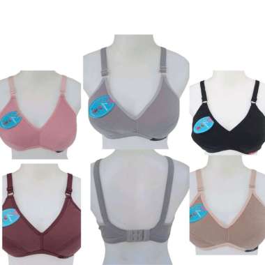 Isi 4 Pcs Bra sport murah katun Lusinan Size 34 36 38 40 42 Tanpa Busa Tanpa Kawat Cup Sedang Bh Rem