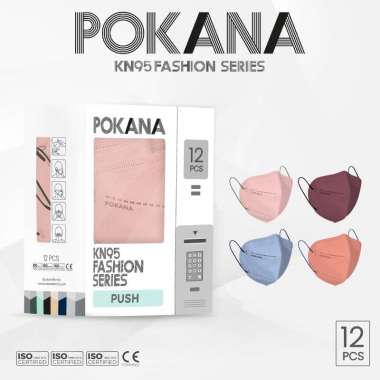 POKANA KN95 6-ply FASHION SERIES Earloop Medical Face Mask Mesa Rose Black