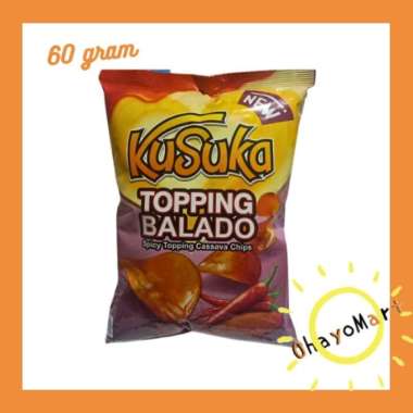 Kusuka keripik Singkong Topping Balado Lapis Saos Balado Kecil / Glazed Cassava 60grm