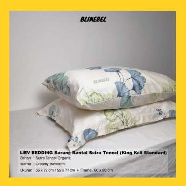Sarung Bantal Hotel Kingkoil/King Koil Liev Bedding Sutra Tencel ASLI 60x90cm Floral Sage
