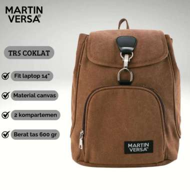 Martinversa TR5 Tas Ransel Backpack Wanita Kanvas Woman Bag Coklat