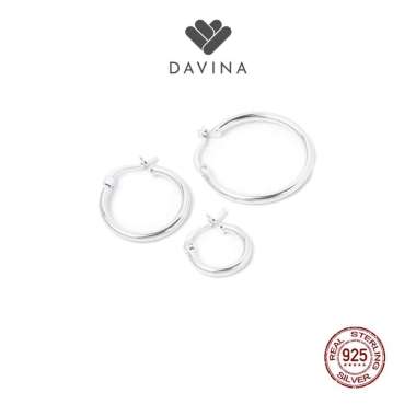 DAVINA Ladies Godiva Earrings Sterling Silver 925 - Anting Wanita Perak S925 Bulat Hoop Hoops 13