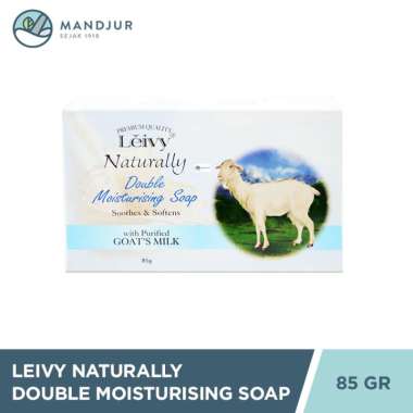 Leivy Double Moisturising Goats Milk Bar Soap 85 Gr - Sabun Mandi dengan Protein Susu Kambing