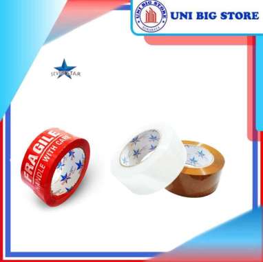 Isolasi Lakban Star Tape OPP - Putih Bening Coklat Plakban Besar - SEVEN STAR SvnStarBening