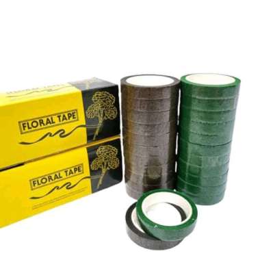 FLORAL TAPE SELOTIP PITA KERTAS BATANG BUNGA DAUN HIJAU Coklat