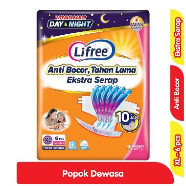 Promo Harga Lifree Popok Perekat Menyerap dan Kering XL6 6 pcs - Blibli