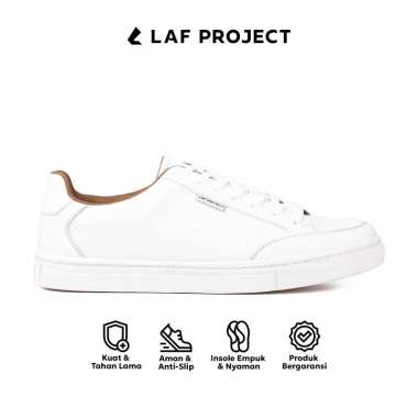 Sepatu Sneakers Pria Wanita Putih Polos Kasual Kerja Casual Keren Premium Vero LAF Project 43 Putih