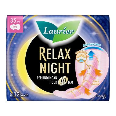 Promo Harga Laurier Relax Night 35cm 12 pcs - Blibli
