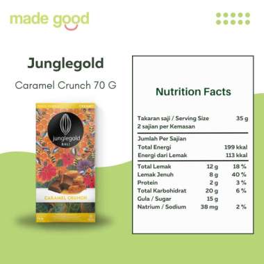 Milk Chocolate Junglegold - Cokelat Susu Vegan Bali 70gr Non Dairy Caramel Crunch