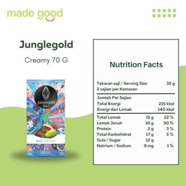 Milk Chocolate Junglegold - Cokelat Susu Vegan Bali 70gr Non Dairy Creamy