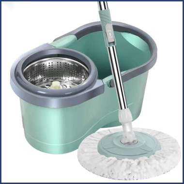 Spin Mop pel lantai praktis Alat Pel Lantai Dengan Ember Super Mop Stainless Alat Pel Putar Berputar