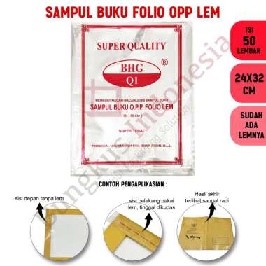Sampul Buku Folio OPP Lem / Sampul Plastik Folio