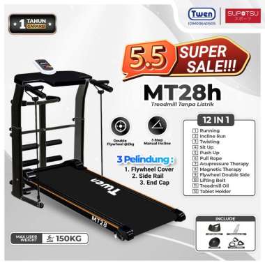 TWEN MT28H Treadmill Manual Multifungsi Treadmill Manual Elektrik Treadmill Murah Treadmill Termurah