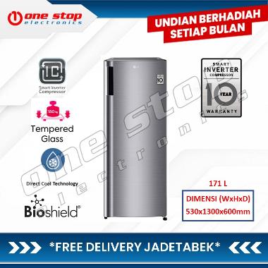 [GARANSI RESMI] LG GN-INV304SL Freezer Kulkas 1 pintu Smart Inverter Compressor 165 L