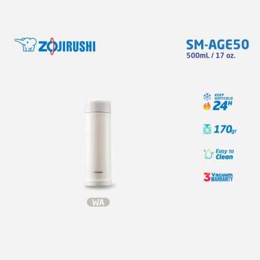 Zojirushi SM-AGE50 Vacuum Mug Termos Tumbler - 500mL White