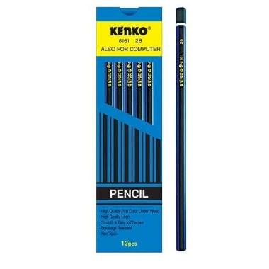 PENSIL 2B KENKO STRIP HITAM BIRU 1 PAK 6161